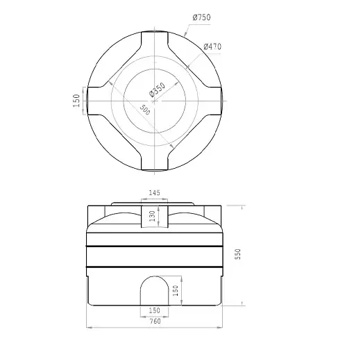 Емкость вертикальная 200л синяя