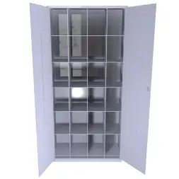 Шкафы для противогазов с дверьми ХПГ 24-880 1880x880x400 мм Светло-серый