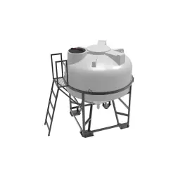 Емкость ЦКТ 3000 л с патрубком 110мм белая в обрешетке с лестницей