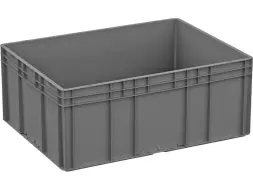 Евроконтейнер пластиковый сплошной ЕС 8632.4, 800x600x320 мм, 131 л, серый