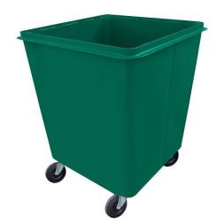 Контейнер мусорный металлический для ТБО/ТКО на колесах без крышки, 750 л (0.75 м³), зеленый [W075G]