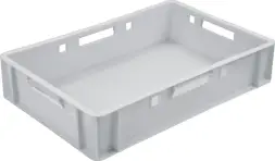 Ящик пластиковый сплошной Е1 (евроформат), 600x400x120 мм, 25 л, белый [205 м]