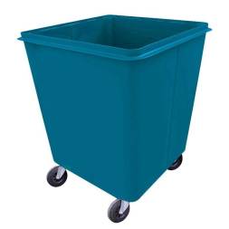Контейнер мусорный металлический для ТБО/ТКО на колесах без крышки, 750 л (0.75 м³), синий [W075B]