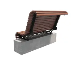 Скамейка стальная «Подиум» Настил с бетоном