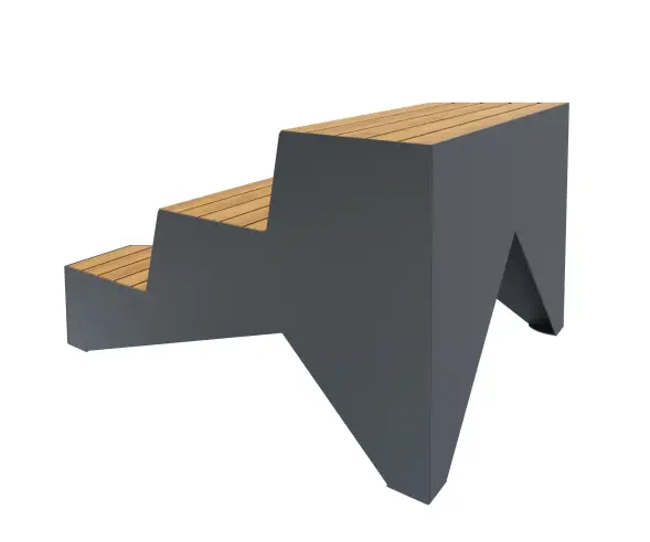 Скамейка стальная «Лесенка 3-х ярусная» 1,86 м (сосна)