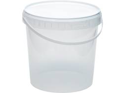 Ведро пластиковое круглое с белой крышкой, 2,8 л, прозрачный [5090]