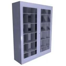 Шкаф для противогазов ХПГ-30 с дверью из акрилового стекла 1500x870x380 мм Светло-серый