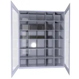 Шкаф для противогазов ХПГ-30 с дверью из акрилового стекла 1500x870x380 мм Светло-серый