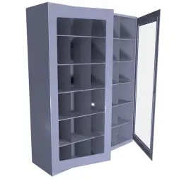 Шкаф для противогазов ХПГ-30 с дверью из акрилового стекла 1500x870x380 мм Светло-серый