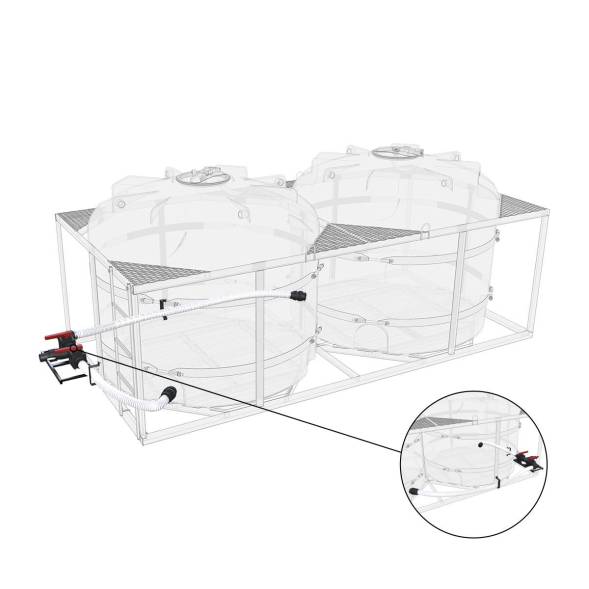 Комплект слива торцевой с кранами G3 на две емкости TR