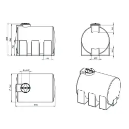 Емкость для хранения жидких минеральных удобрений (КАС, ЖКУ и др) 3000 ЭВГ с откидной крышкой красный