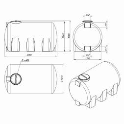 Емкость для хранения жидких минеральных удобрений (КАС, ЖКУ и др) 3000 H красный