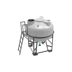 Емкость ЦКТ 3000 л с патрубком 110мм с фланцем под плотность до 1,5 г/см3 белая в обрешетке с лестницей