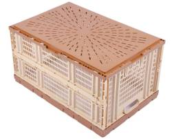Ящик пластиковый складной перфорированный, 600х400х310 мм, бежевый [600400310-02]