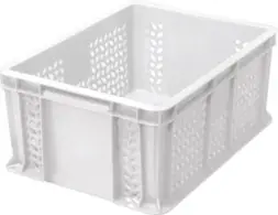 Ящик пластиковый перфорированный, 400×300×180 мм, 16.6 л, зелёный [702.01.02]