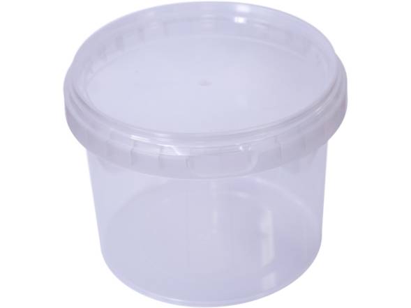Ведро пластиковое (ПП) круглое с крышкой, 0.55 л, прозрачный [ВП 0,55 проз]
