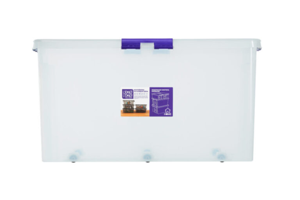 Контейнер с крышкой и клипсами Rox Box Home, 80л, 720x390x380 мм, прозрачный