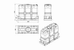Емкость SK 2000л синяя в обрешетке