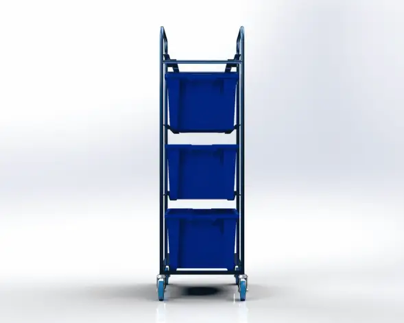 Тележка платформенная трехъярусная, 4 колеса 125 мм
