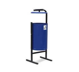 Урна металлическая уличная круглая с пепельницей, 21 л