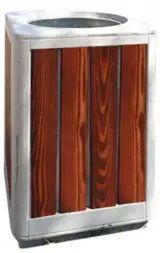 Урна бетонная с отделкой деревом «Лотос»