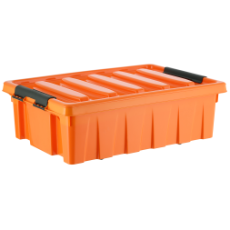 Контейнер с крышкой и клипсами Rox Box Original, 35 л, 580x390x180 мм, оранжевый [035-00.12]